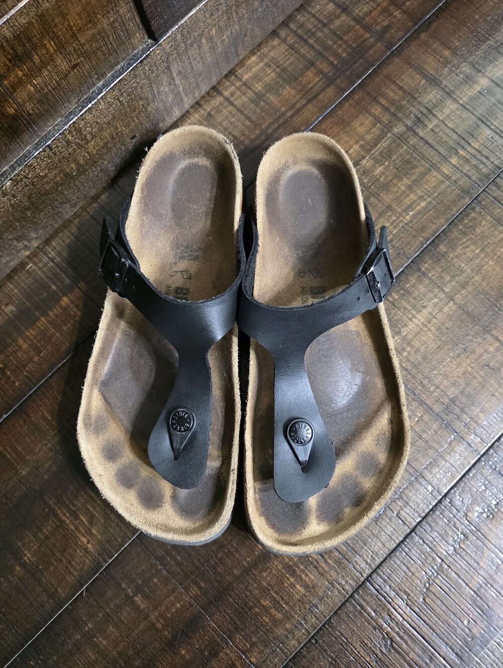 Birkenstock Gizeh Birko-Flor Black Sandals Womens‎ 38 (7-7.5)